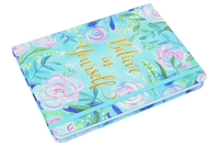 Bright Blue Green + Gold Foil Journal for Deepening your Self Confidence