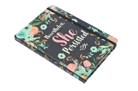 Captivating Teal + Pink Floral Design Journal for Persistent Goal Keeping