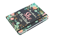 Captivating Teal + Pink Floral Design Journal for Persistent Goal Keeping