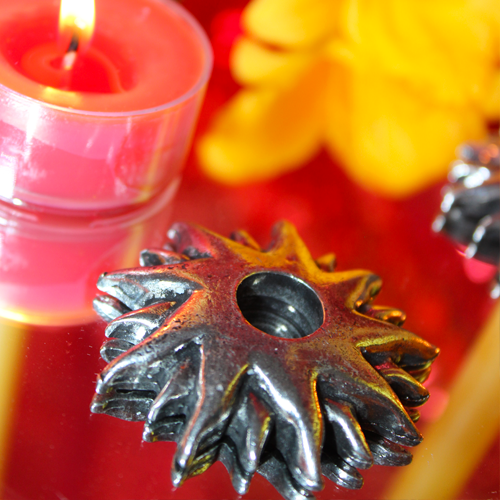 Aztec Sunfire Candle Holder for Honoring the Sun Empires
