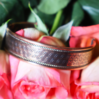 Flower of Life Magnetic Copper Cuff for Divine Energetic Balance & Harmony