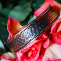 Flower of Life Magnetic Copper Cuff for Divine Energetic Balance & Harmony
