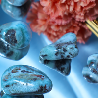 South African Larimar with Red Hematite for Atlantean Wisdom + Water Magic
