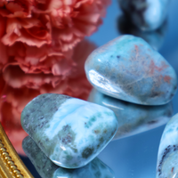 South African Larimar with Red Hematite for Atlantean Wisdom + Water Magic