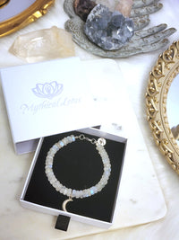 Rainbow Moonstone Bracelet for Connecting to Intuition + Wisdom