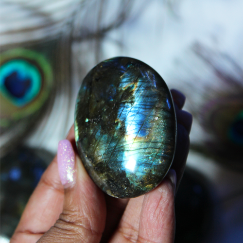 Labradorite Crystal Palm Stone for Realizing Your Spiritual Vision
