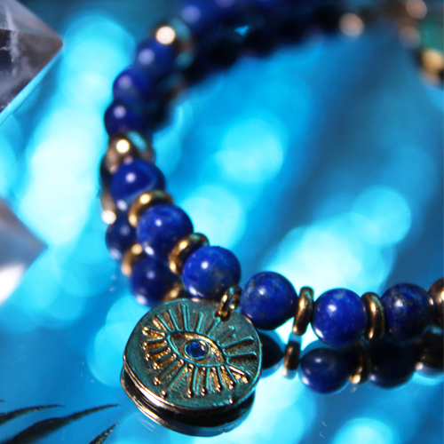 Cleopatra's Eye Lapis Lazuli Bracelet for Protection against the Evil Eye