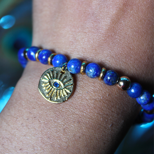 Lapis Lazuli Crystal Chip Stretch Bracelet - GemRox