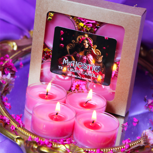 Majestic Stargazer Lily Tea Light Candles for Connection with Higher Realms