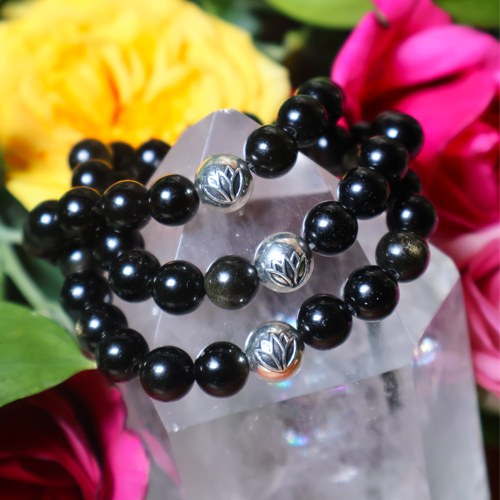 Golden Sheen & Black Obsidian Bracelet for Awakening Your Inner Warrior