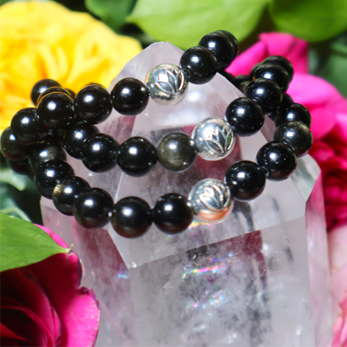 Golden Sheen & Black Obsidian Bracelet for Awakening Your Inner Warrior