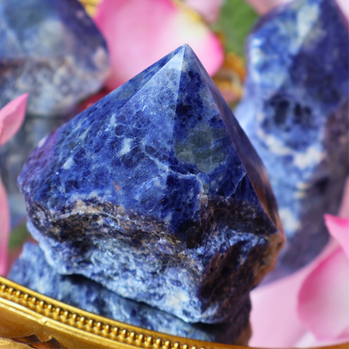 Sodalite Polished Generator Tips for Divine Wisdom & Soulful Expression