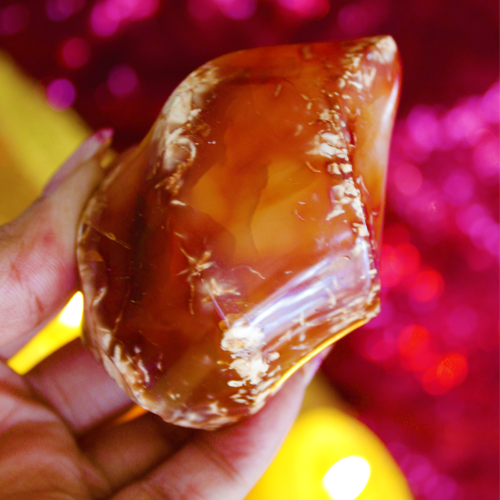 Carnelian Crystal Carved Flame for Igniting your Power of Expression