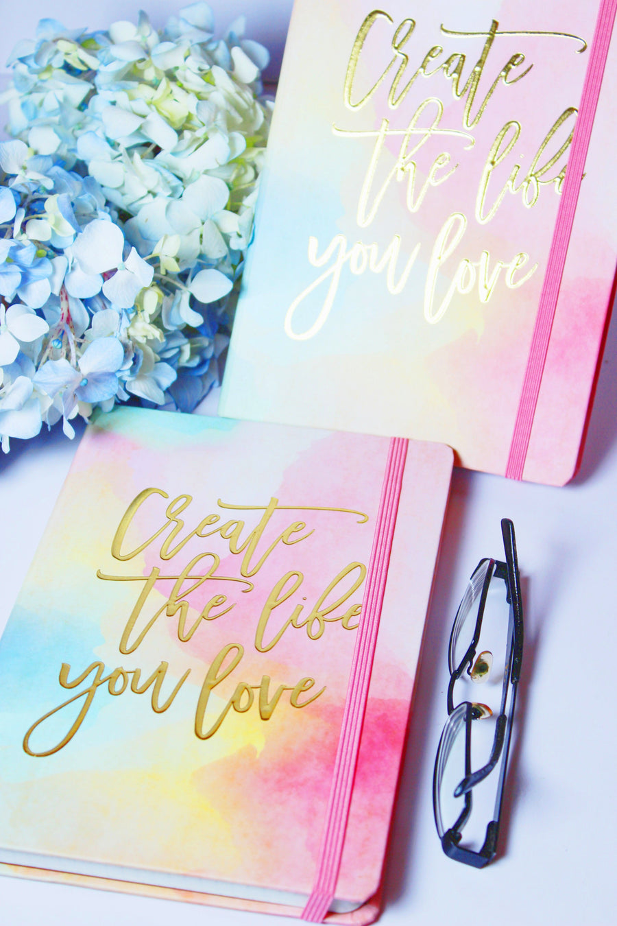 Pastel Rainbow + Gold Foil Journal for Creating the Life you Love